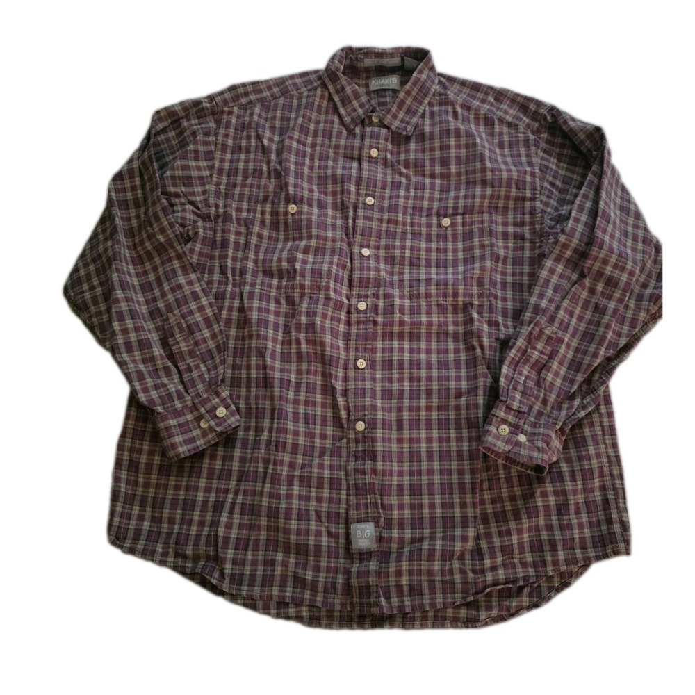 Arrow Vintage Big Cottons XL Red Black‎ Cream 100% Cotton Flannel Button Down